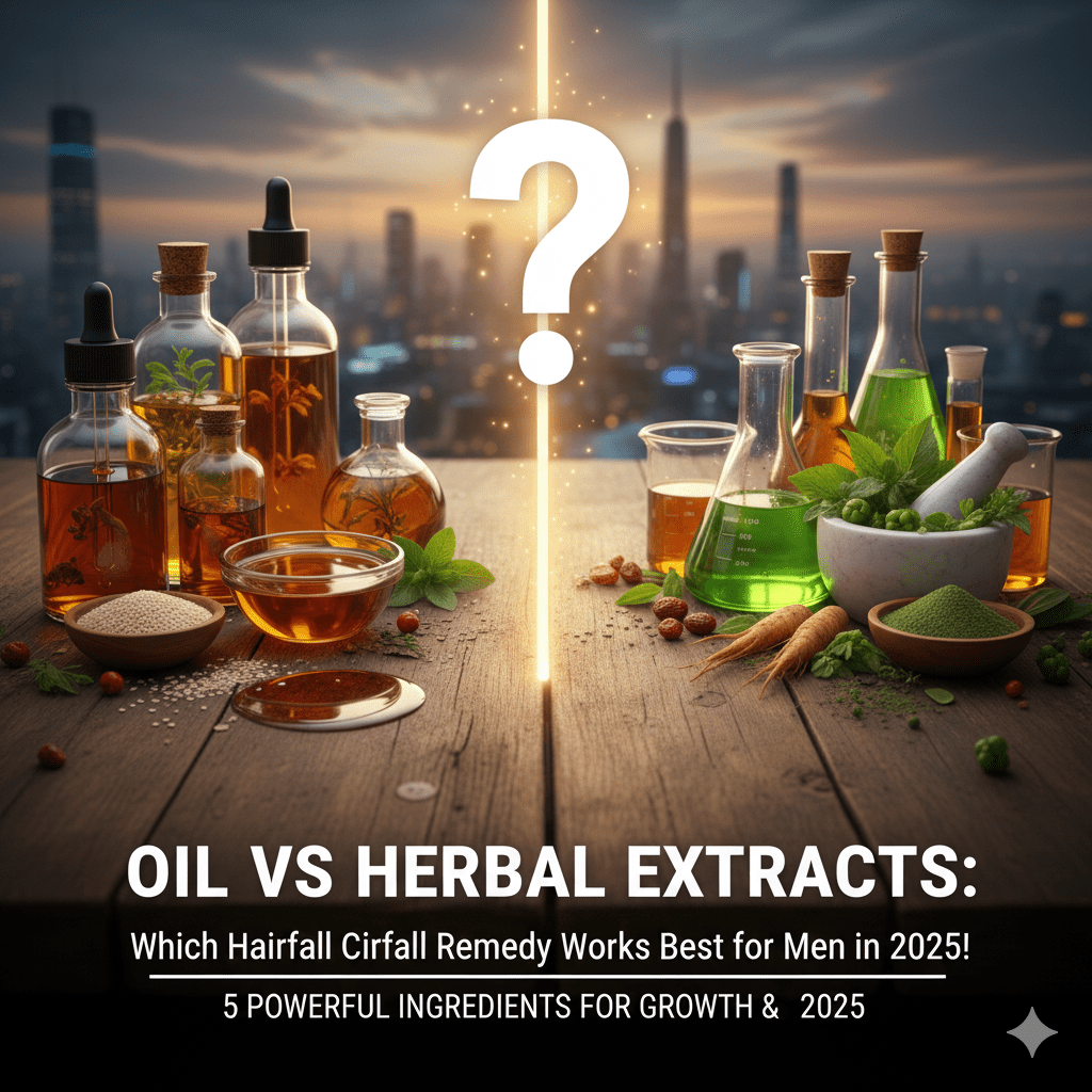 Oil vs Herbal Extracts: Which Hairfall Remedy Works Best for Men in 2025? - Alak Gentlemen